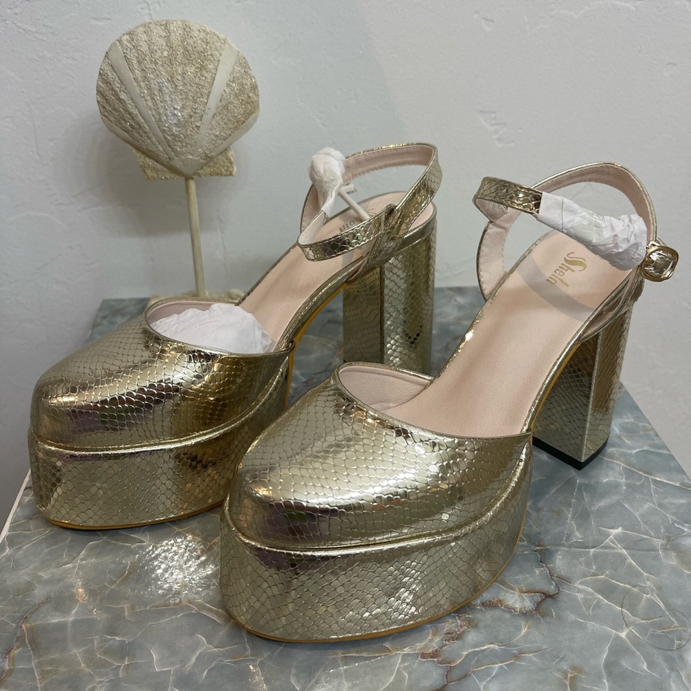 Gold Platform Heels